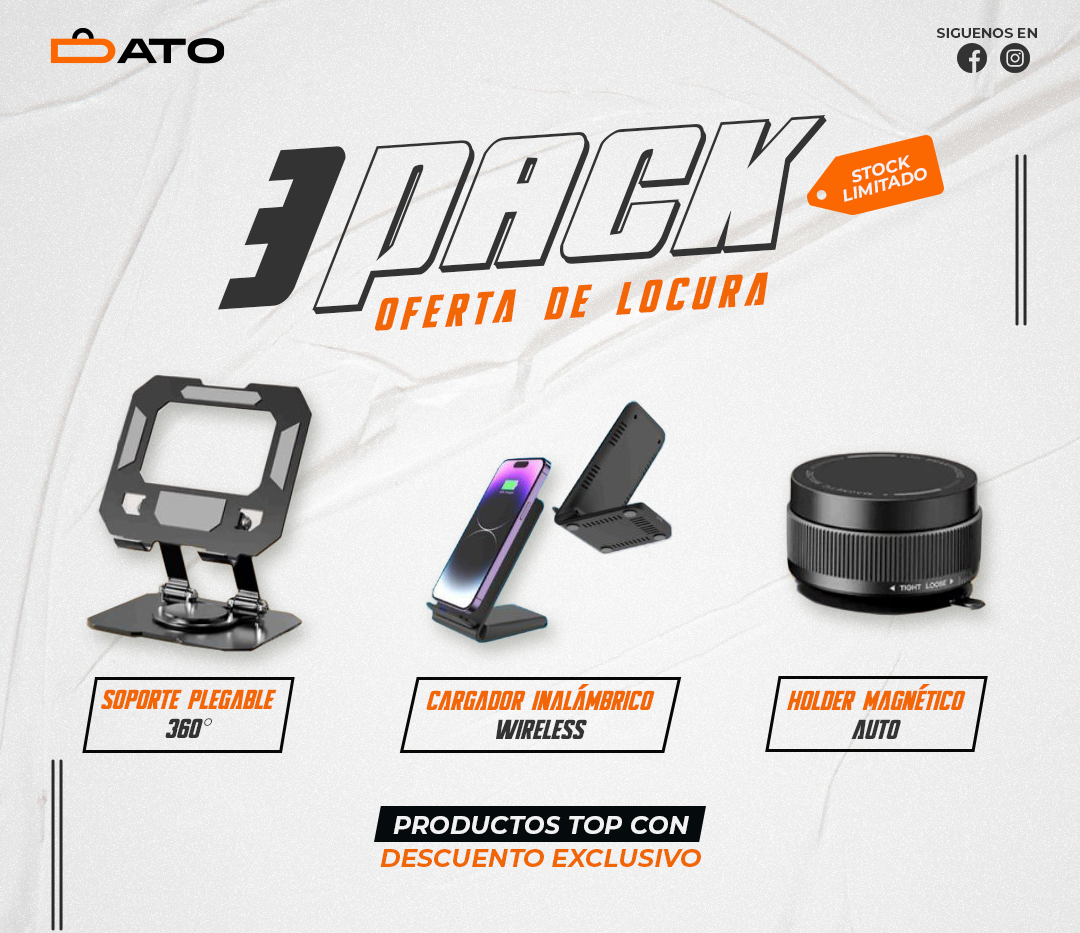 Tripack Soportes: Auto, Escritorio y Carga