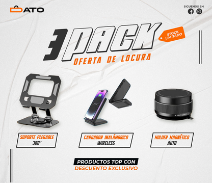 Tripack Soportes: Auto, Escritorio y Carga
