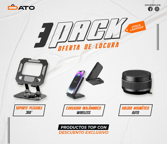 Tripack Soportes: Auto, Escritorio y Carga