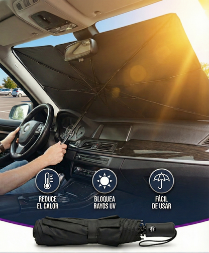 Sombrilla Parasol Pro para auto: Tecnología Escudo Térmico UV